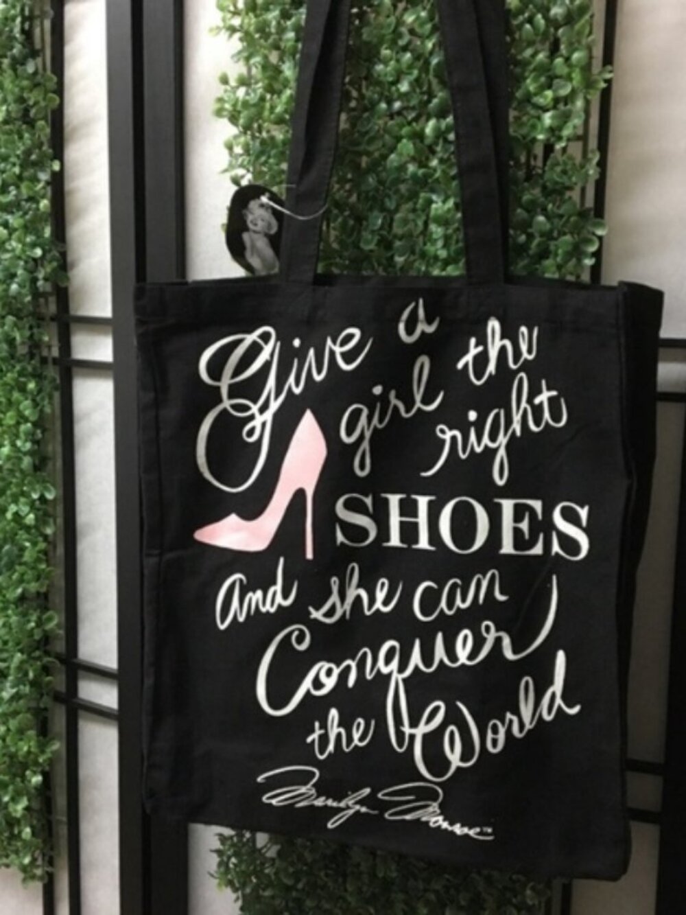 Marilyn Monroe Black Canvas Tote Bag